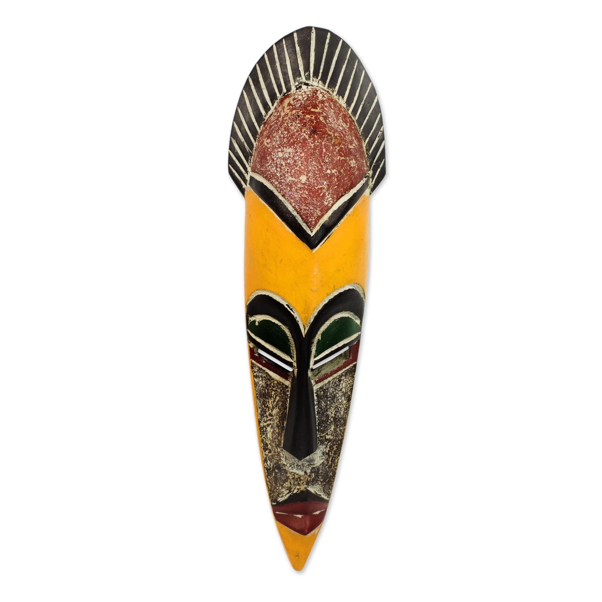 Amazon.com: NOVICA Yellow and Brown Painted Ghanaian Wood Wall